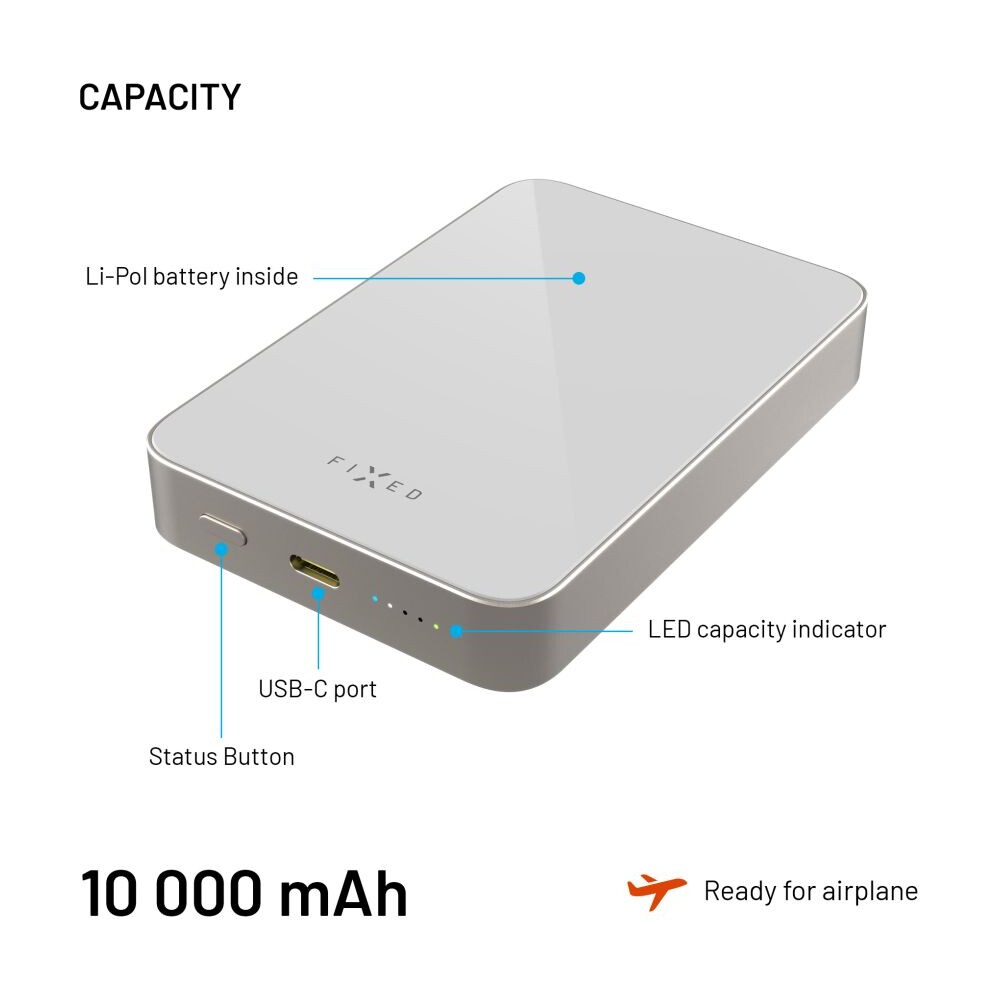 FIXED-MagZen-10-Crystal-MagSafe-Qi2-powerbanka-10000mAh-titanova
