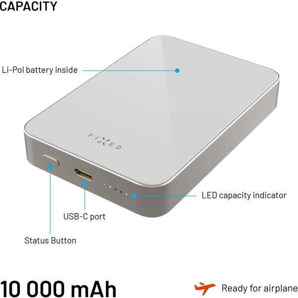 FIXED-MagZen-10-Crystal-MagSafe-Qi2-powerbanka-10000mAh-titanova