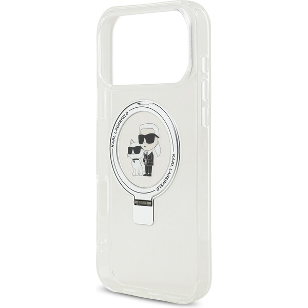 Karl-Lagerfeld-Ringstand-Karl-and-Choupette-MagSafe-kryt-iPhone-17-Pro-Max-bily