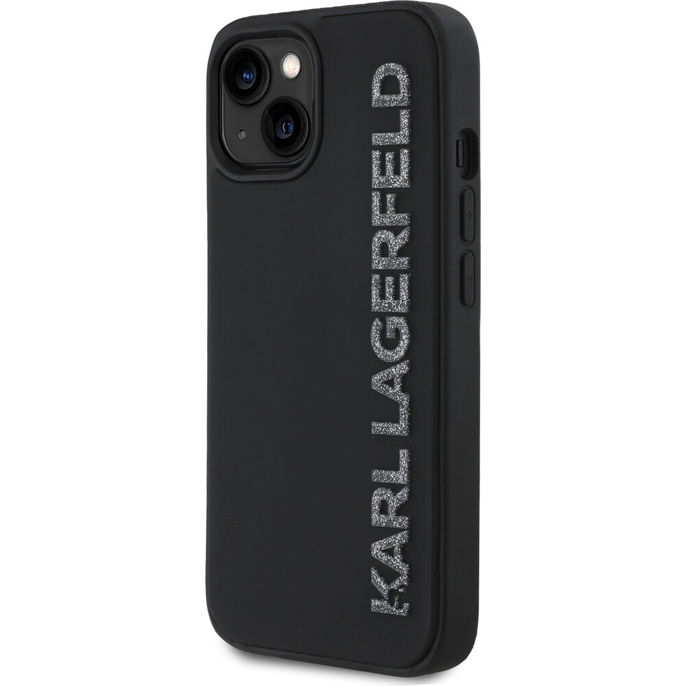 Karl-Lagerfeld-3D-Rubber-Glitter-Logo-kryt-iPhone-14-cerny