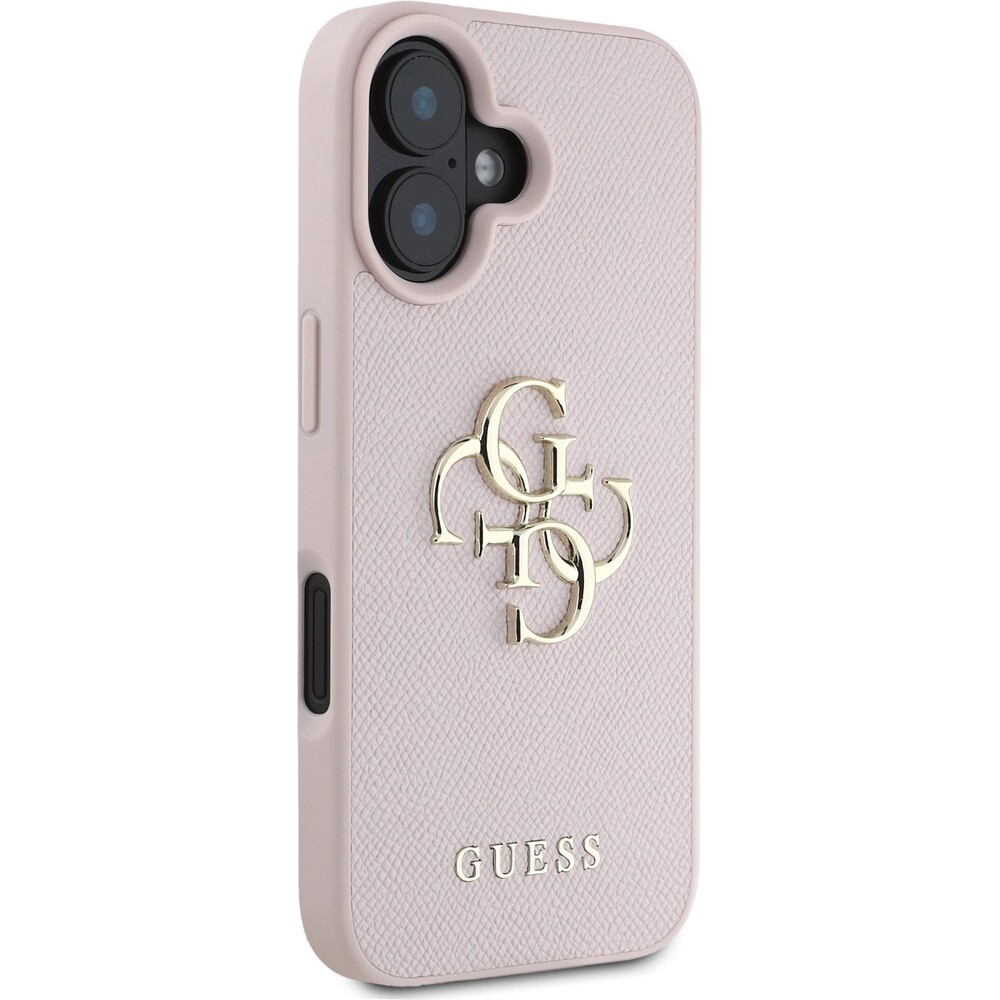 Guess-PU-Grained-4G-Metal-Logo-kryt-iPhone-16-ruzovy
