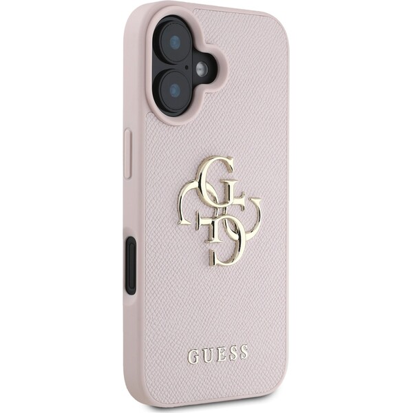 Guess-PU-Grained-4G-Metal-Logo-kryt-iPhone-16-ruzovy
