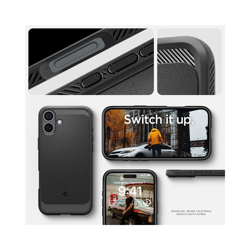 Spigen-Rugged-Armor-MagSafe-kryt-iPhone-16-matte-black