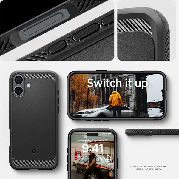 Spigen-Rugged-Armor-MagSafe-kryt-iPhone-16-matte-black