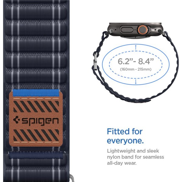 Spigen-Fabric-Band-reminek-hook-and-loop-Apple-Watch-49-46-45-44mm-namorne-modry
