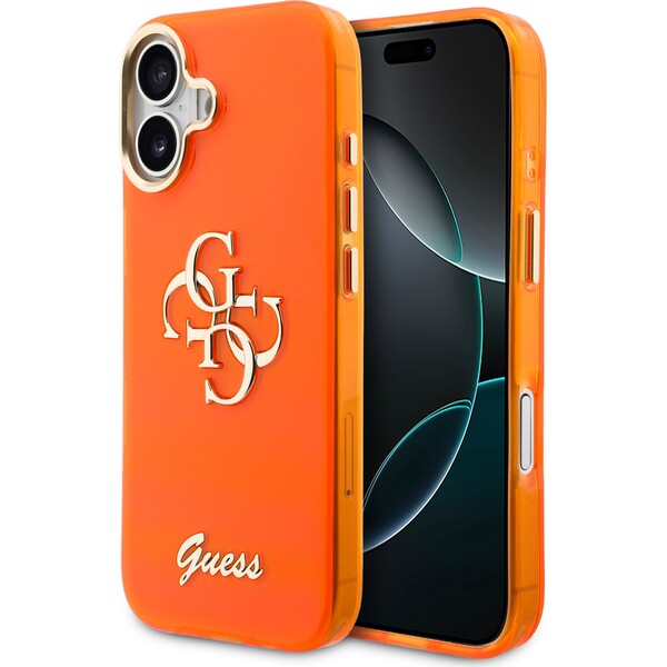 Guess-IML-4G-Script-Metal-Logo-kryt-iPhone-17-oranzovy