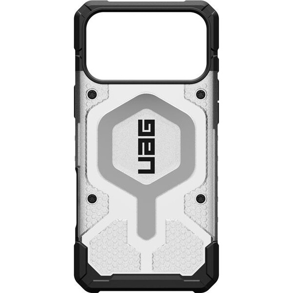 UAG-Pathfinder-Clear-Magsafe-kryt-iPhone-17-Pro-Max-ciry-stribrny