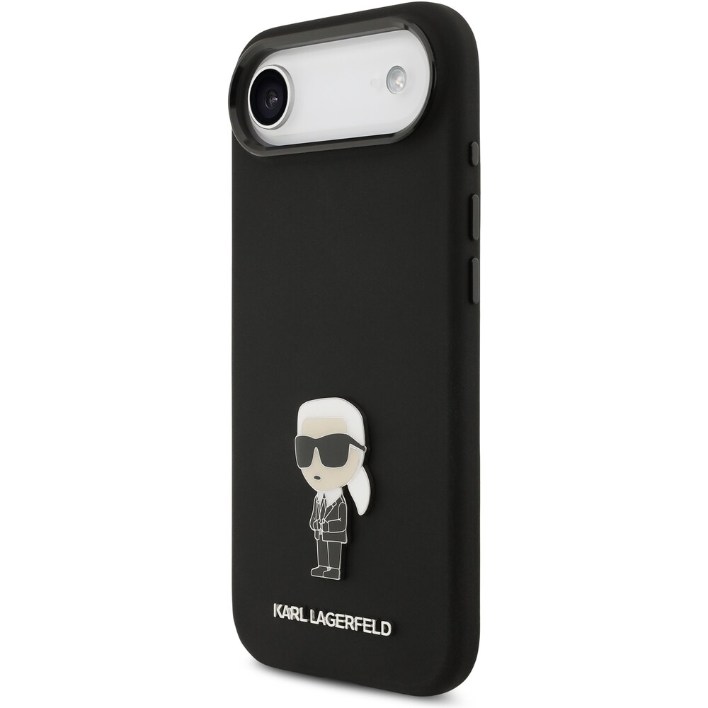 Karl-Lagerfeld-Liquid-Silicone-Metal-Ikonik-kryt-iPhone-Air-cerny