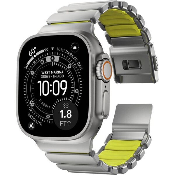 Nomad-Stratos-Band-FKM-reminek-Apple-Watch-45-46-49mm-Natural-Titanium-Volt