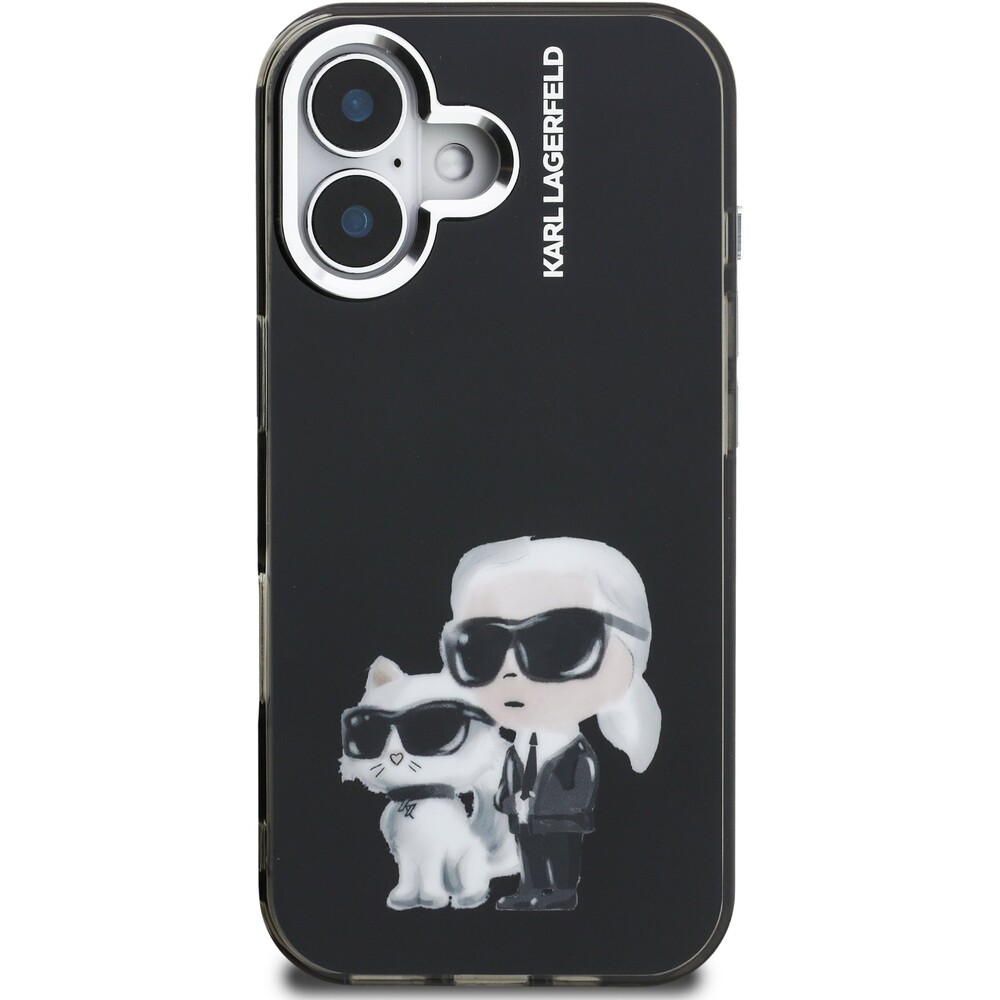 Karl-Lagerfeld-IML-Aquarelle-Karl-and-Choupette-kryt-iPhone-16-cerny