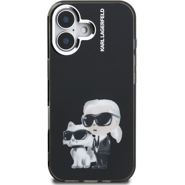 Karl-Lagerfeld-IML-Aquarelle-Karl-and-Choupette-kryt-iPhone-16-cerny