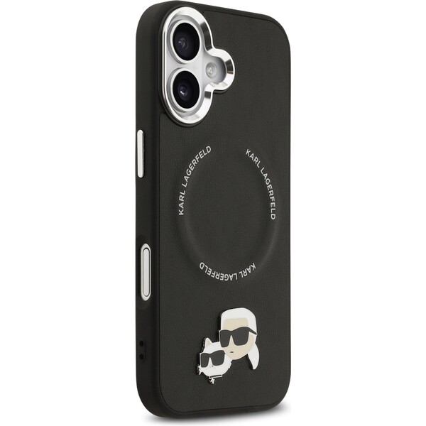 Karl-Lagerfeld-PU-Karl-and-Choupette-Heads-Pins-MagSafe-kryt-iPhone-17-cerny