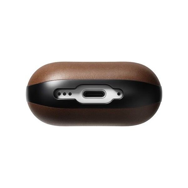 Nomad-Modern-Leather-pouzdro-Apple-Airpods-4-tmave-hnede