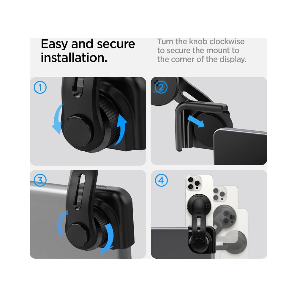 Spigen-Tesla-TapLock-MagSafe-Car-Mount-Holder-drzak-na-obrazovku-cerny