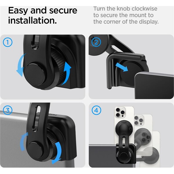 Spigen-Tesla-TapLock-MagSafe-Car-Mount-Holder-drzak-na-obrazovku-cerny