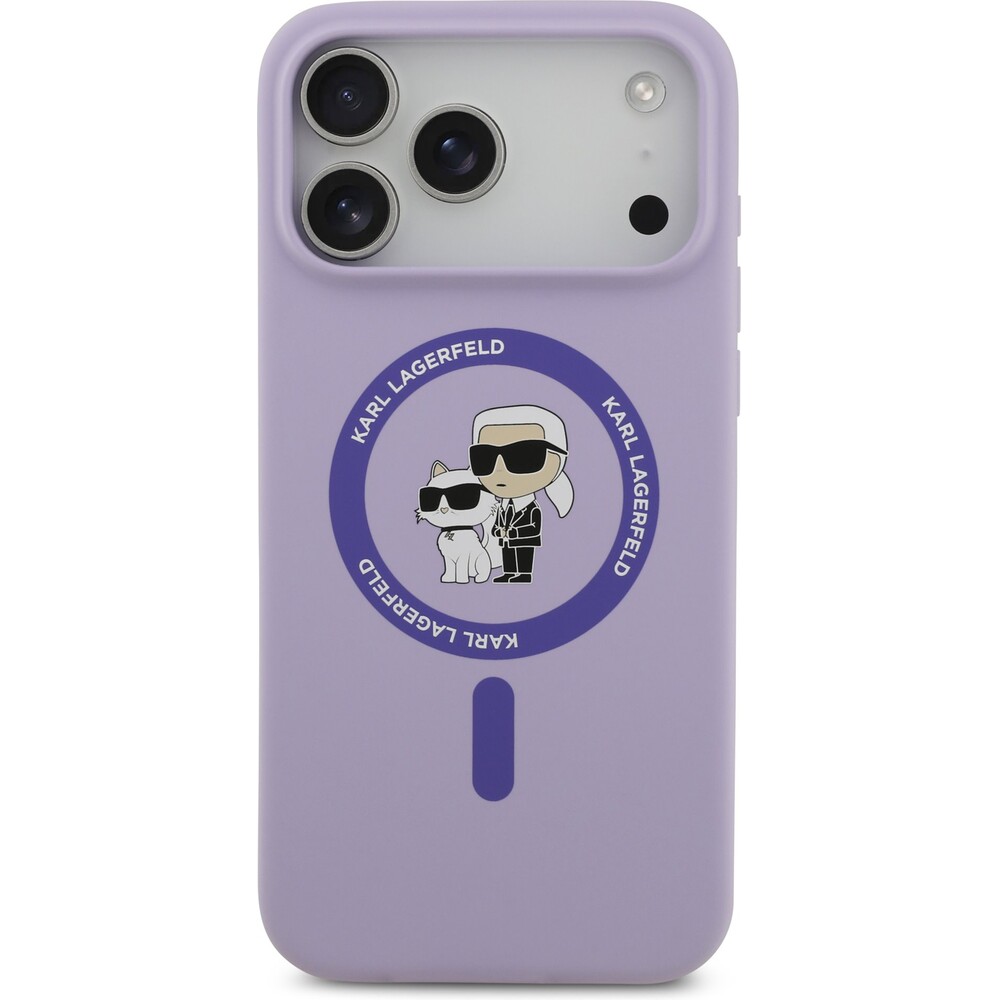 Karl-Lagerfeld-Liquid-Silicone-Karl-and-Choupette-MagSafe-kryt-iPhone-17-Pro-Max-fialovy