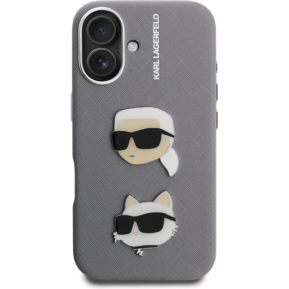 Karl-Lagerfeld-Grained-PU-K-CH-Heads-kryt-iPhone-16-sedy