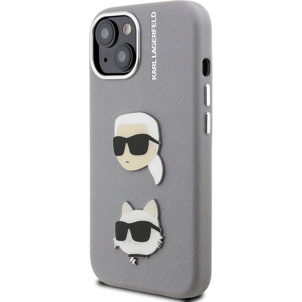 Karl-Lagerfeld-Grained-PU-K-CH-Heads-kryt-iPhone-15-sedy