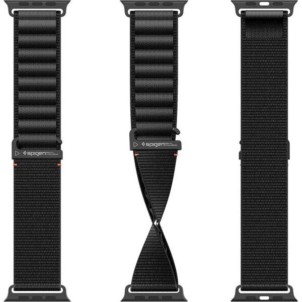 Spigen-Fabric-Band-hook-reminek-Apple-Watch-49-46-45-44mm-cerny