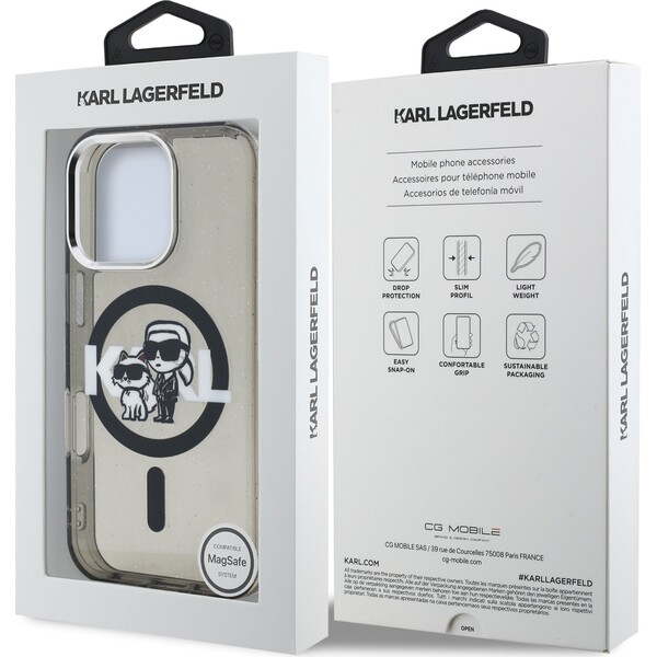 Karl-Lagerfeld-IML-Glitter-Karl-and-Choupette-Sketch-MagSafe-kryt-iPhone-16-Pro-Max-cerny