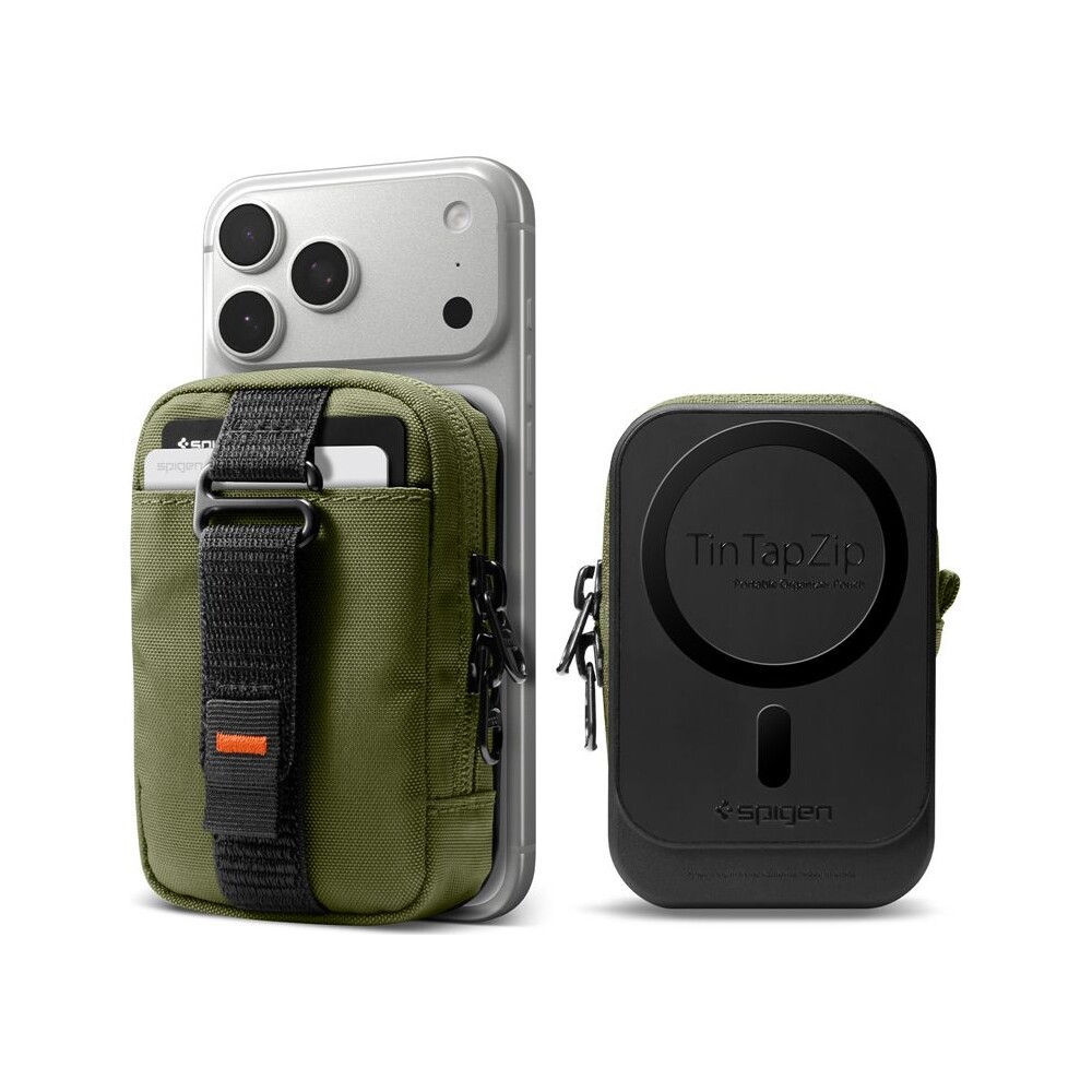 Spigen-Portable-Organizer-Pouch-TintapZip-MagSafe-organizer-olivove-zeleny