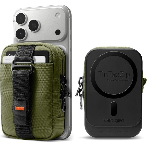 Spigen-Portable-Organizer-Pouch-TintapZip-MagSafe-organizer-olivove-zeleny