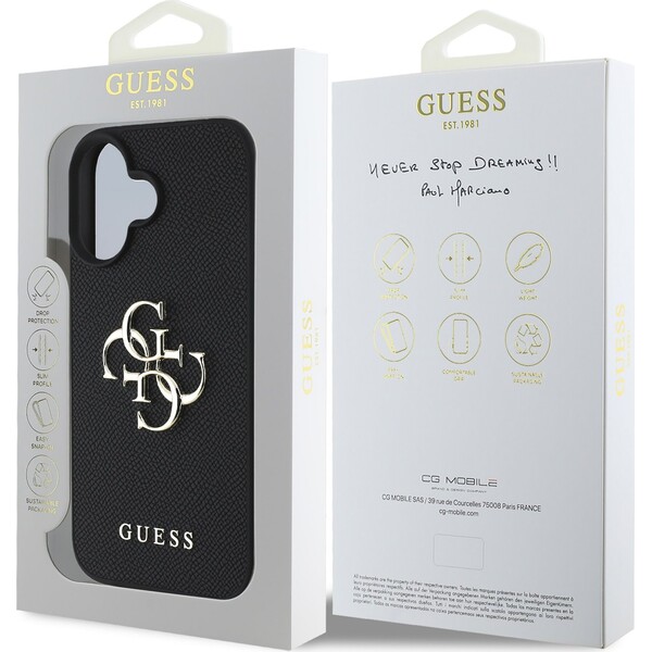 Guess-PU-Grained-4G-Metal-Logo-kryt-iPhone-16-cerny