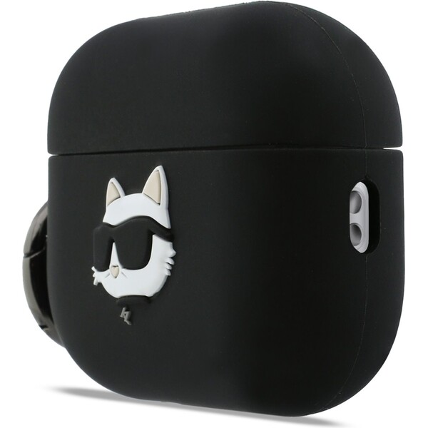 Karl-Lagerfeld-3D-Logo-NFT-Choupette-Head-silikonove-pouzdro-pro-AirPods-Pro-3-cerne