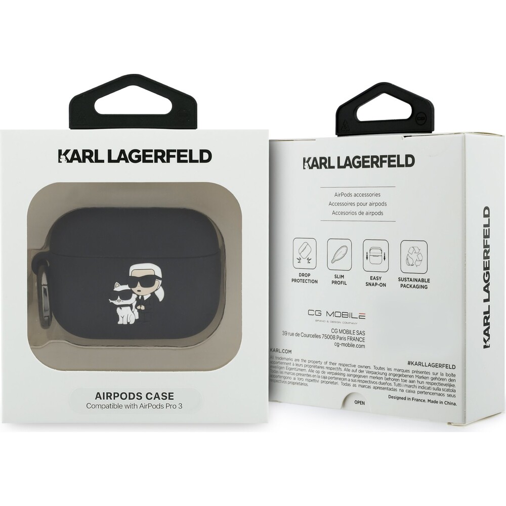 Karl-Lagerfeld-3D-Logo-NFT-Karl-and-Choupette-silikonove-pouzdro-AirPods-Pro-3-cerne