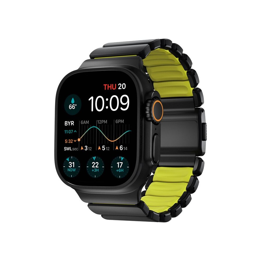 Nomad-Stratos-Band-FKM-reminek-Apple-Watch-45-46-49mm-Black-Titanium-Volt