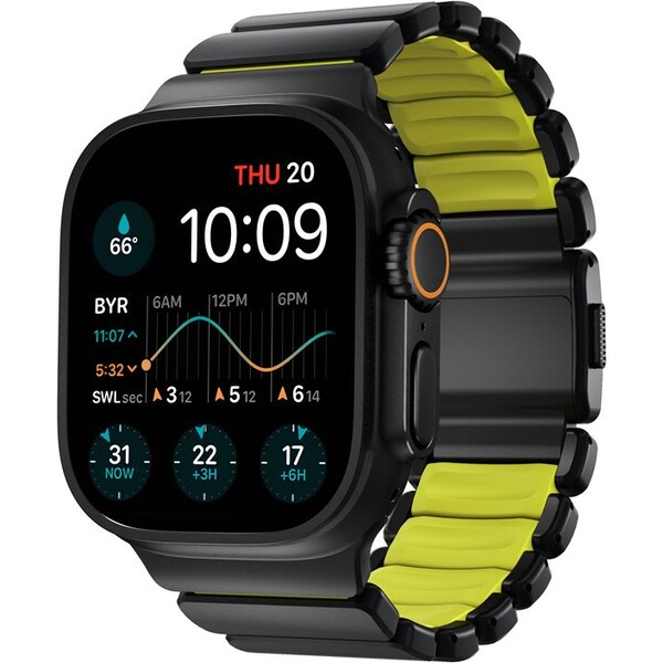 Nomad-Stratos-Band-FKM-reminek-Apple-Watch-45-46-49mm-Black-Titanium-Volt