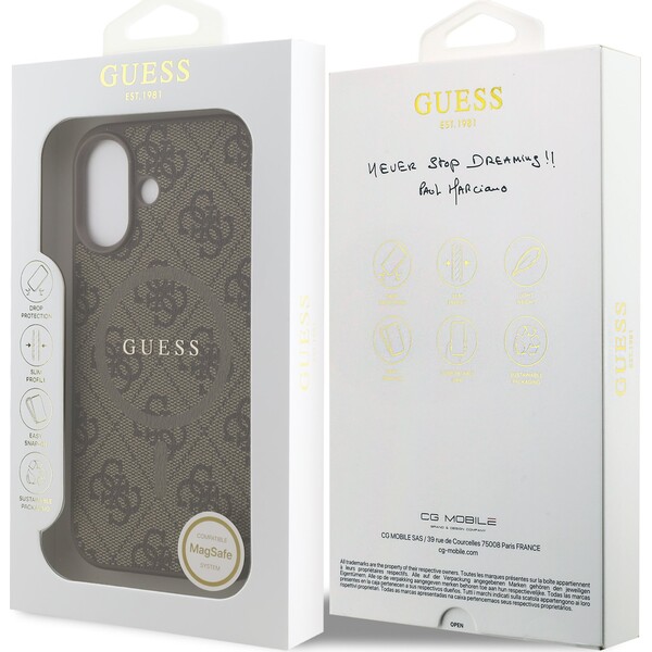 Guess-PU-Leather-4G-Colored-Ring-MagSafe-Zadni-Kryt-pro-iPhone-17-hnedy