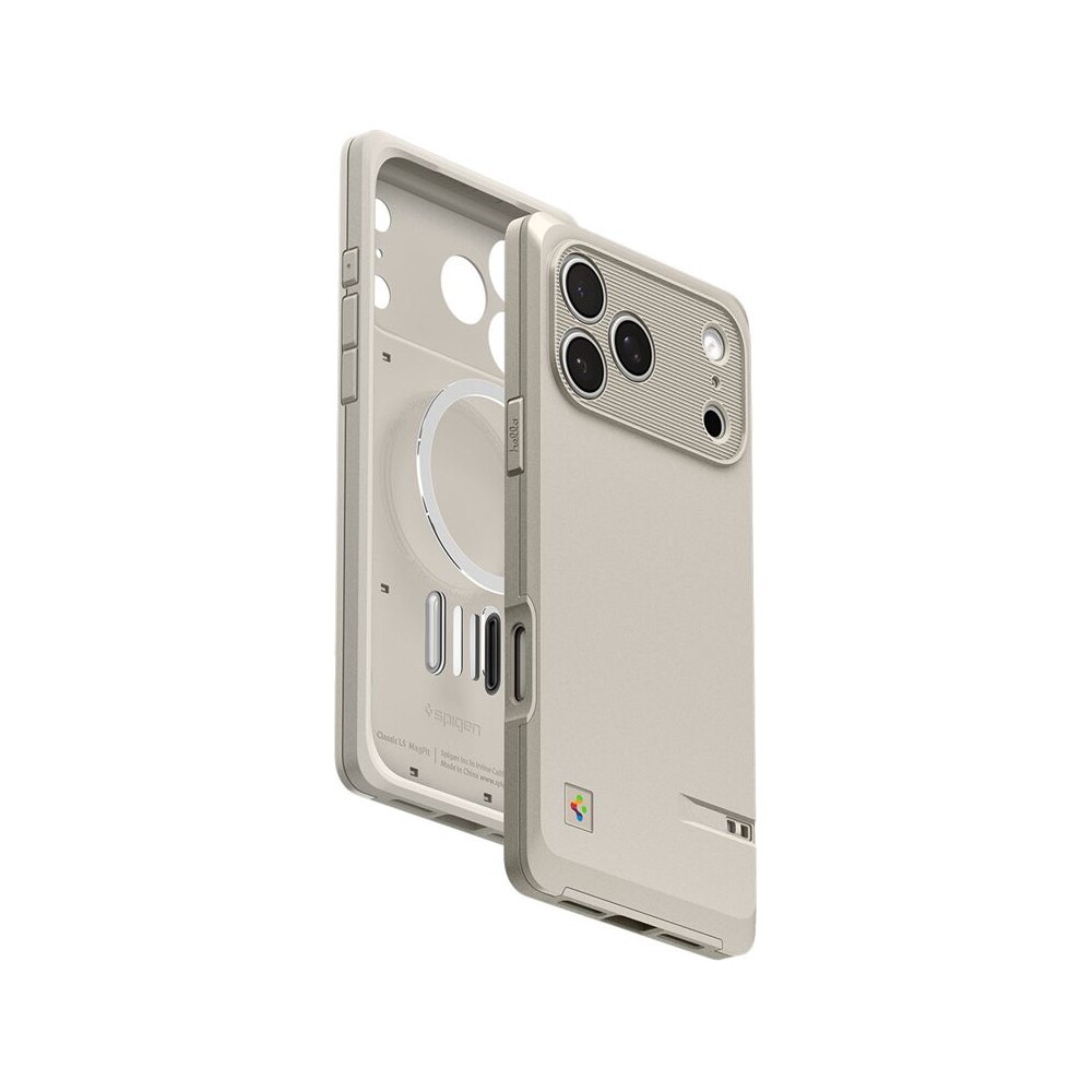 Spigen-Classic-LS-MagSafe-kryt-iPhone-17-Pro-Macintosh-128K-stone