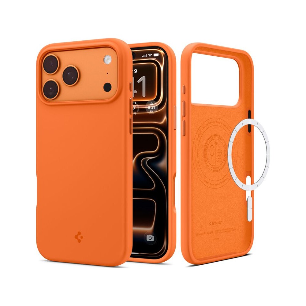 Spigen-Silicone-Fit-MagSafe-kryt-iPhone-17-Pro-cosmic-orange
