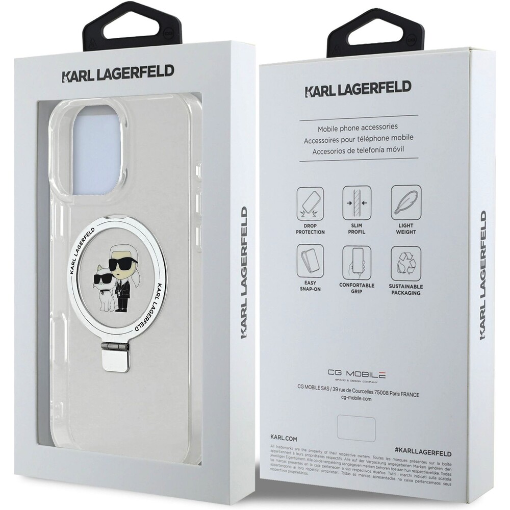 Karl-Lagerfeld-Ringstand-Karl-and-Choupette-MagSafe-kryt-pro-iPhone-16-Pro-Max-bily