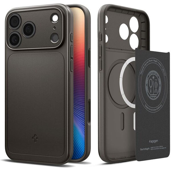 Spigen-Thin-Fit-MagSafe-kryt-iPhone-17-Pro-gunmetal