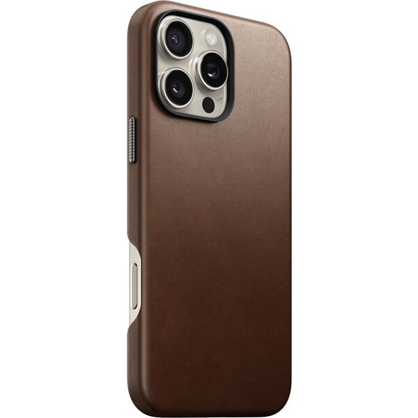 Nomad-Traditional-Leather-Case-MagSafe-kryt-iPhone-16-Pro-Max-hnedy