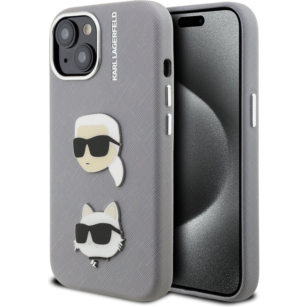 Karl-Lagerfeld-Grained-PU-K-CH-Heads-kryt-iPhone-15-sedy