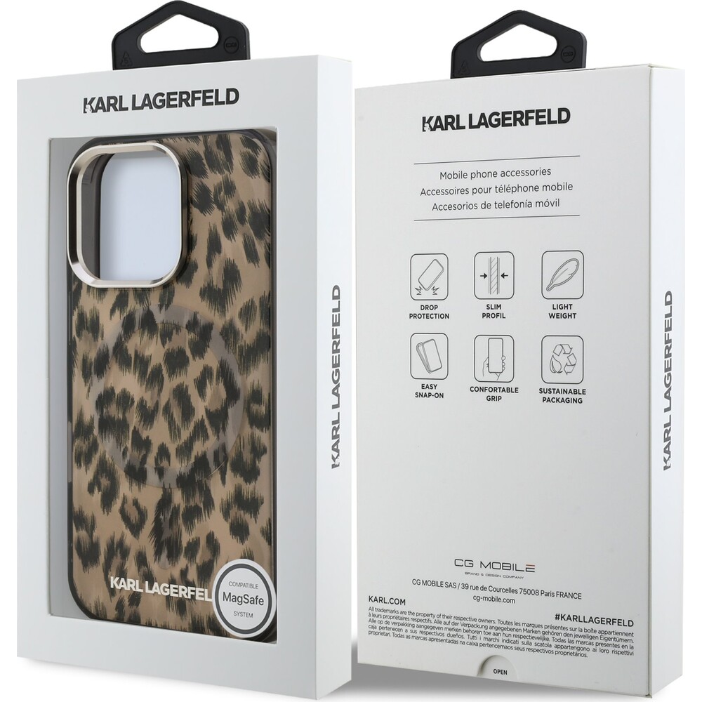 Karl-Lagerfeld-IML-Leopard-MagSafe-kryt-iPhone-16-Pro-Max-hnedy