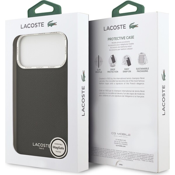 Lacoste-PU-Leather-Champs-Elysees-MagSafe-kryt-iPhone-17-Pro-Max-cerny