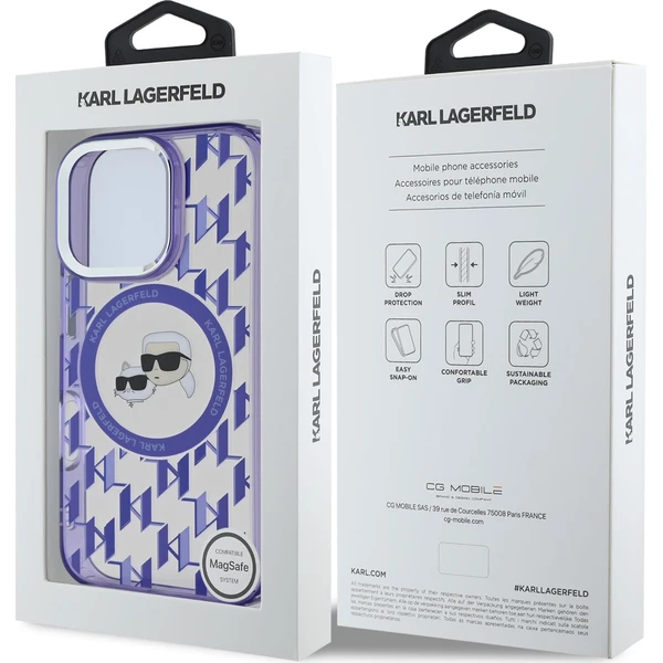 Karl-Lagerfeld-IML-Monogram-K-CH-Heads-MagSafe-kryt-pro-iPhone-16-Pro-fialovy