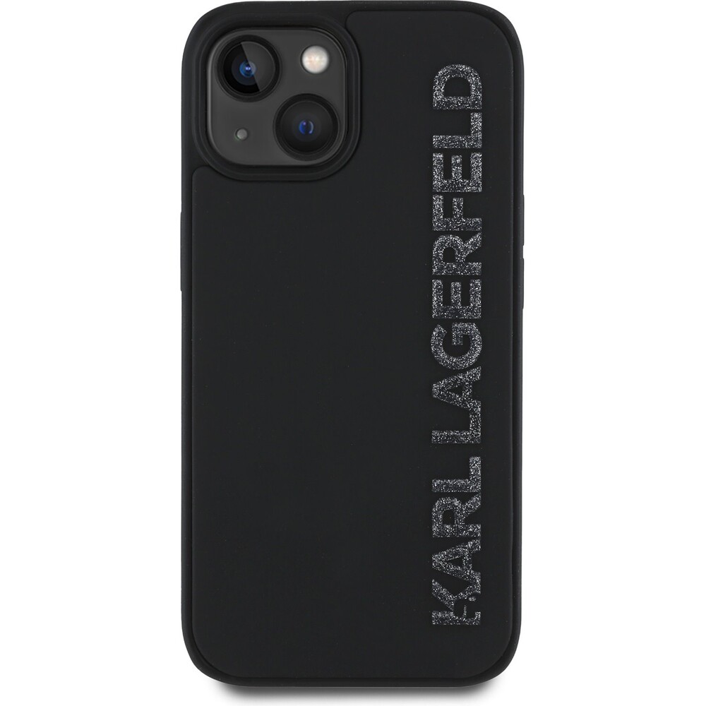 Karl-Lagerfeld-3D-Rubber-Glitter-Logo-kryt-iPhone-13-cerny