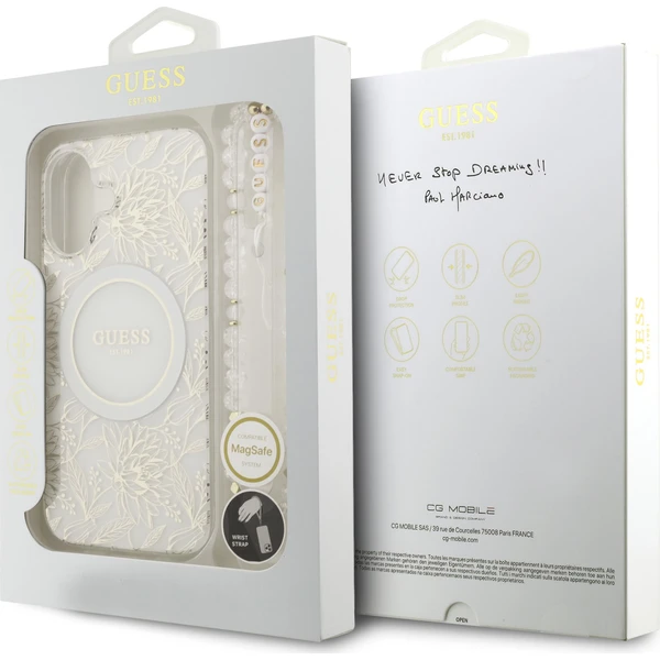 Guess-IML-Flowers-Allover-Strap-MagSafe-kryt-iPhone-17-bily