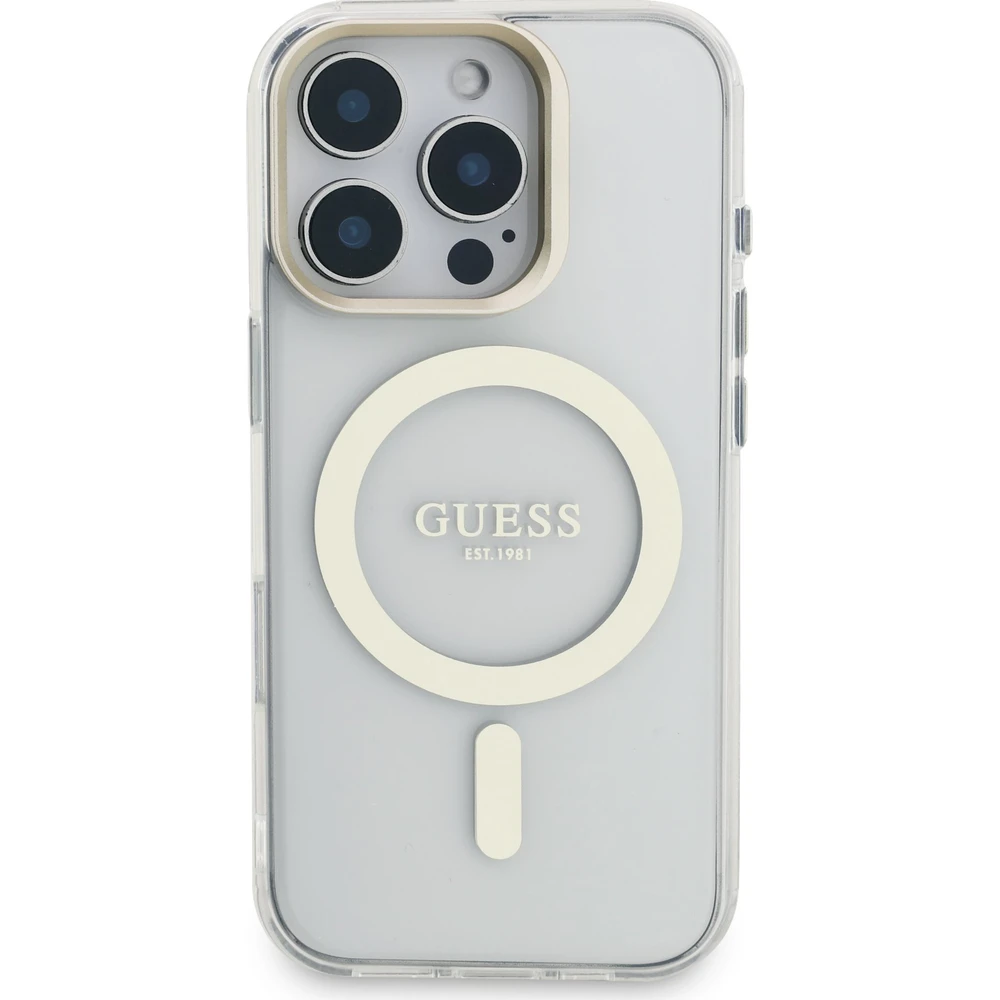 Guess-PC-TPU-Electroplated-Stand-Camera-Frame-MagSafe-kryt-s-vymenitelnym-pozadim-iPhone-16-Pro