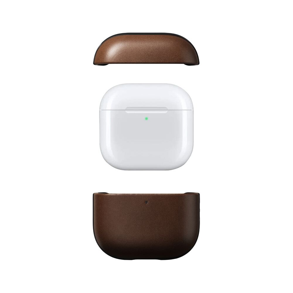 Nomad-Modern-Leather-pouzdro-Apple-Airpods-4-tmave-hnede