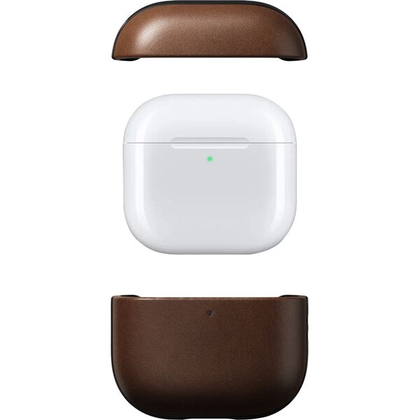 Nomad-Modern-Leather-pouzdro-Apple-Airpods-4-tmave-hnede