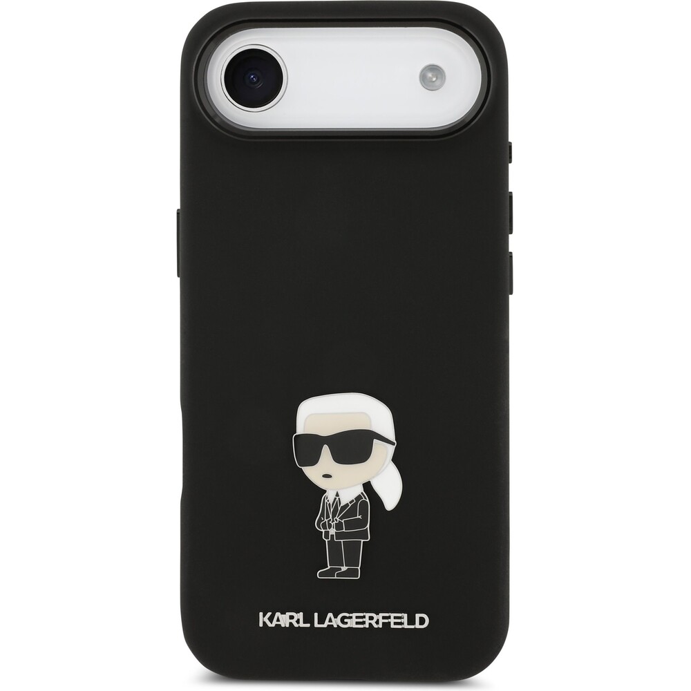 Karl-Lagerfeld-Liquid-Silicone-Metal-Ikonik-kryt-iPhone-Air-cerny