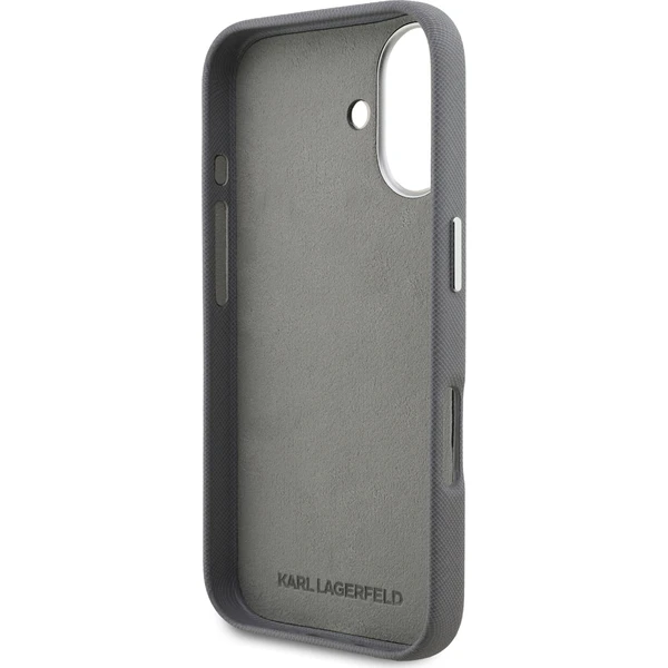 Karl-Lagerfeld-Grained-PU-K-CH-Heads-kryt-iPhone-16-sedy