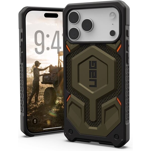 UAG-Monarch-Pro-MagSafe-Kevlar-kryt-iPhone-17-Pro-Max-zeleny