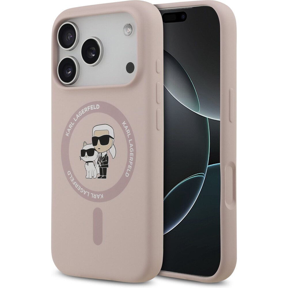 Karl-Lagerfeld-Liquid-Silicone-Karl-and-Choupette-MagSafe-kryt-iPhone-17-Pro-ruzovy